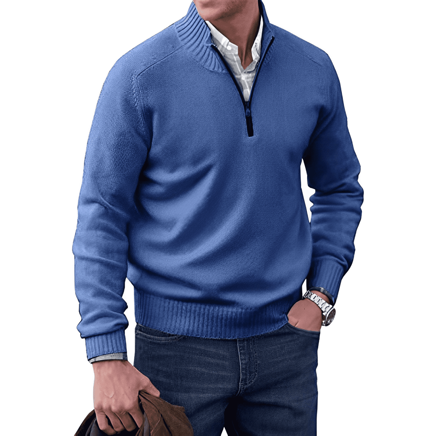 Logan – Quarter-Zip Pullover with High Collar for Men