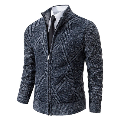 Victor - Chunky Knit Cardigan Fleece & Wool Blend for Men
