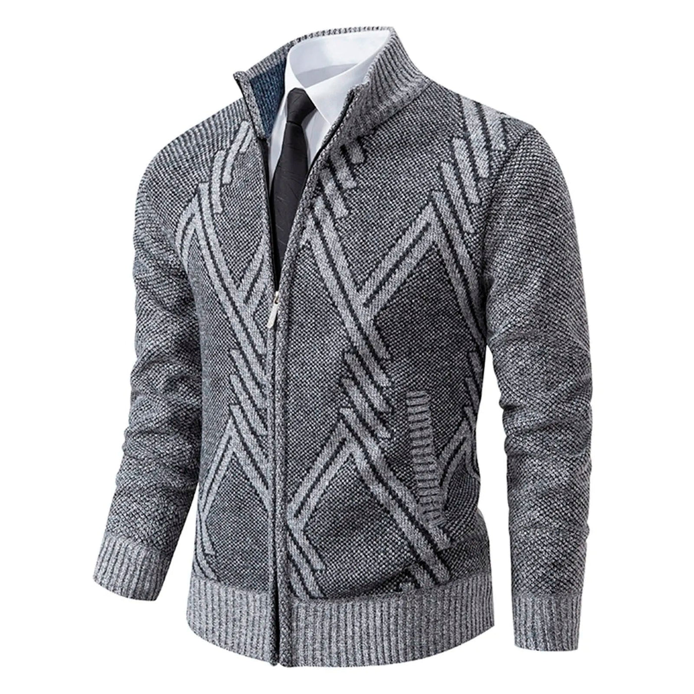 Victor - Chunky Knit Cardigan Fleece & Wool Blend for Men