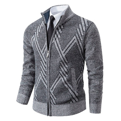 Victor - Chunky Knit Cardigan Fleece & Wool Blend for Men