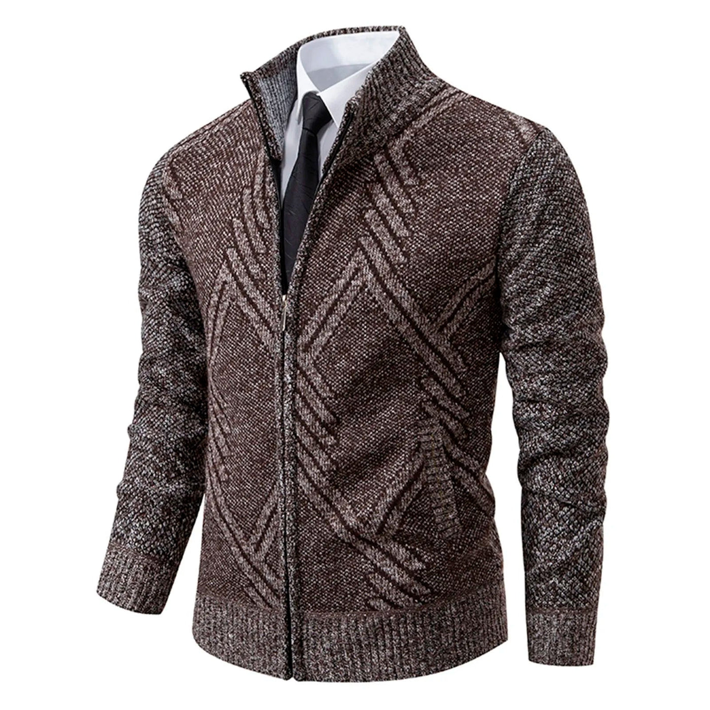 Victor - Chunky Knit Cardigan Fleece & Wool Blend for Men