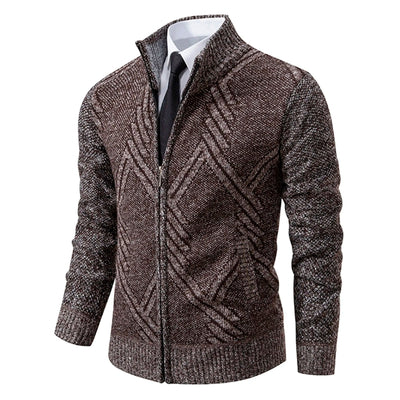 Victor - Chunky Knit Cardigan Fleece & Wool Blend for Men