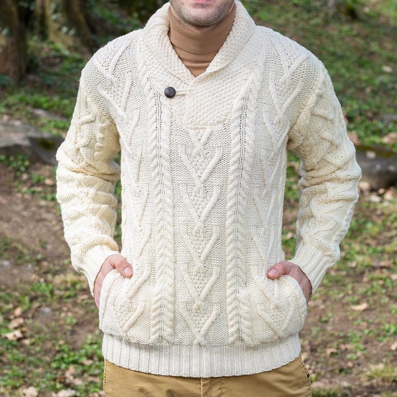 Cole – Relaxed Fit Cable Knit Cardigan Men