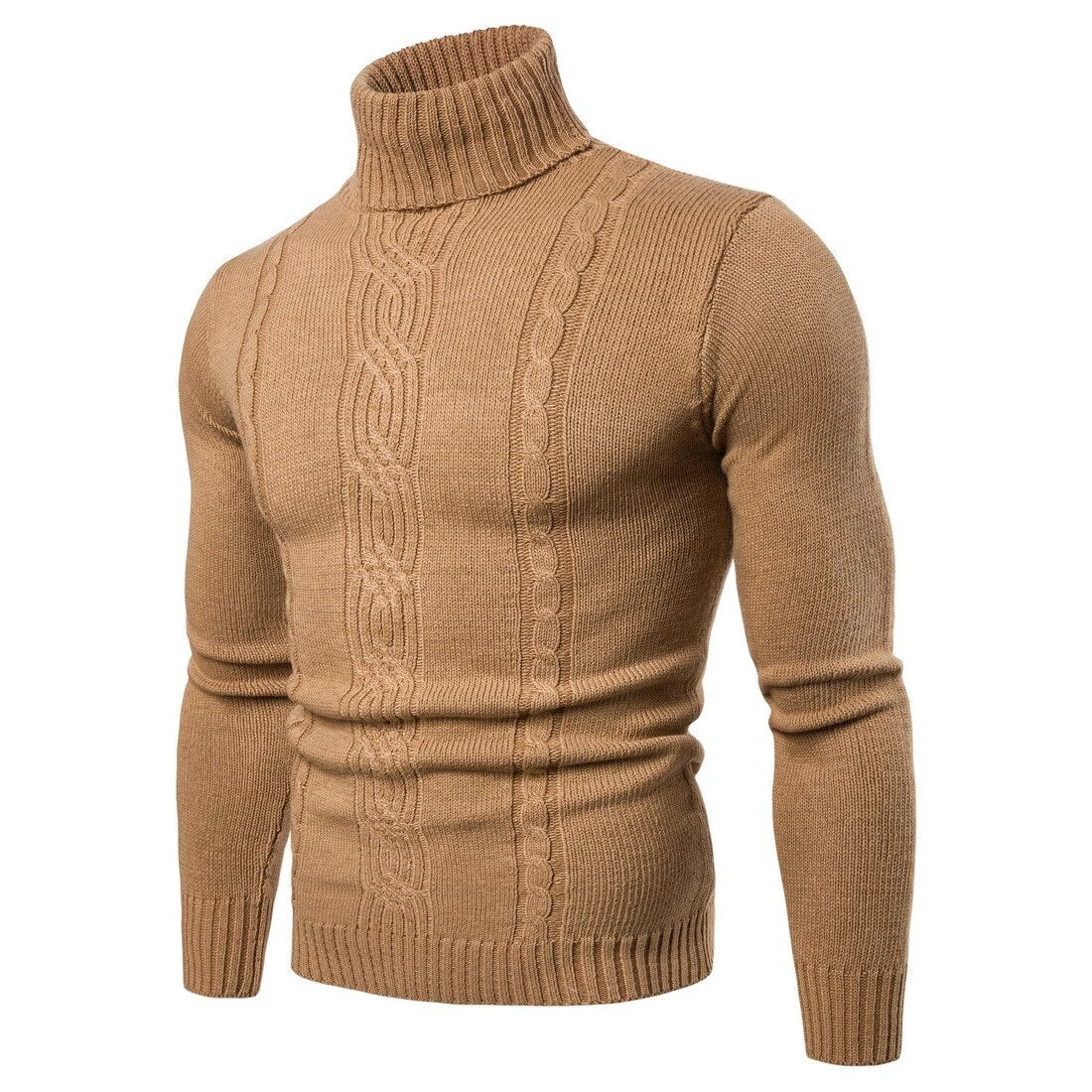 Rhys – Slim Fit Turtleneck Cable Knit Jumper for Men