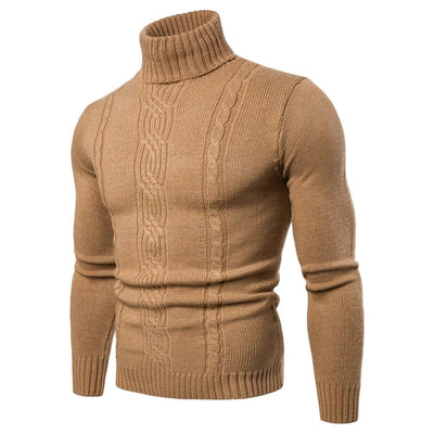 Rhys – Slim Fit Turtleneck Cable Knit Jumper for Men