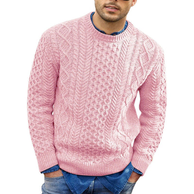 Ewan – Slim Cable Knit Jumper with Wool Blend for Men