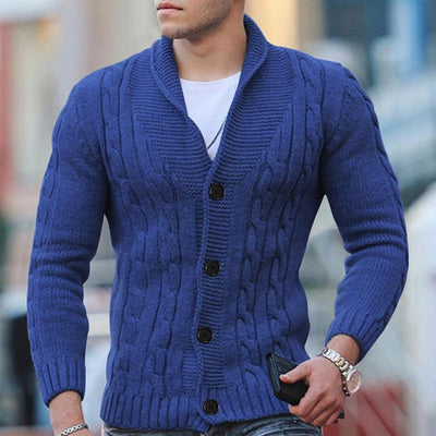 Harris – Chunky Knit Cardigan with Wool Blend for Men