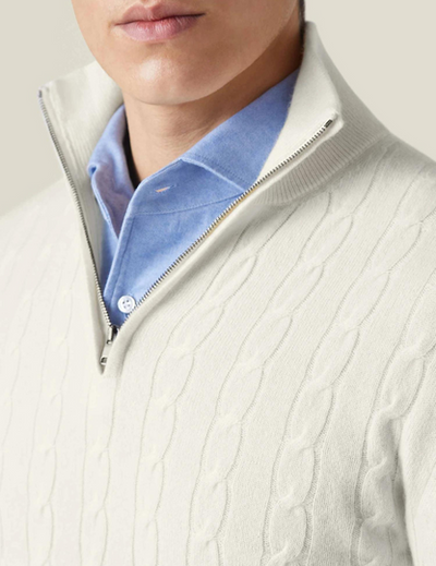 Grant – Quarter-Zip Cable Knit Jumper for Men