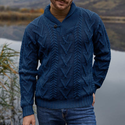 Cole – Relaxed Fit Cable Knit Cardigan Men