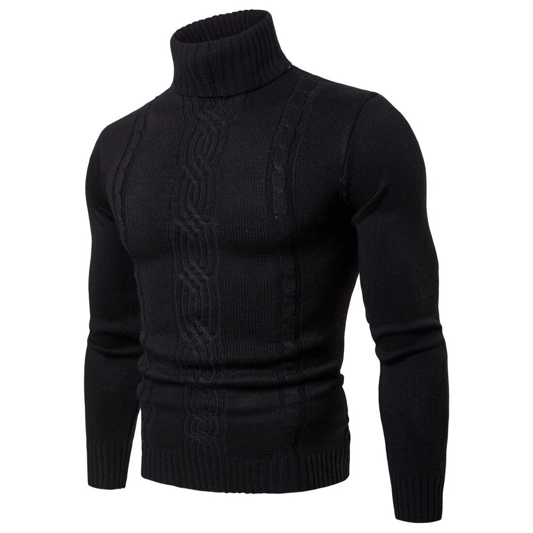 Rhys – Slim Fit Turtleneck Cable Knit Jumper for Men