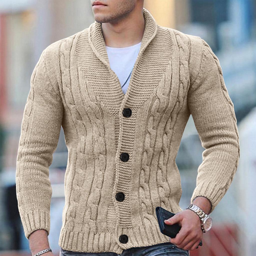 Harris – Chunky Knit Cardigan with Wool Blend for Men