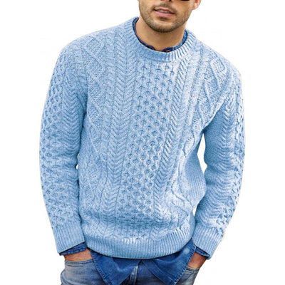 Ewan – Slim Cable Knit Jumper with Wool Blend for Men