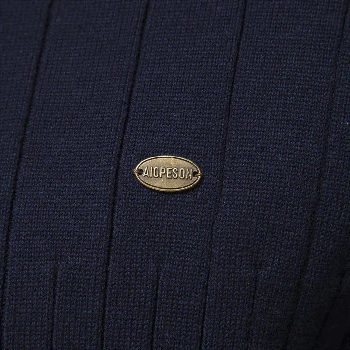 Evan – Ribbed Quarter-Zip Knit Jumper for Men