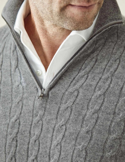 Grant – Quarter-Zip Cable Knit Jumper for Men