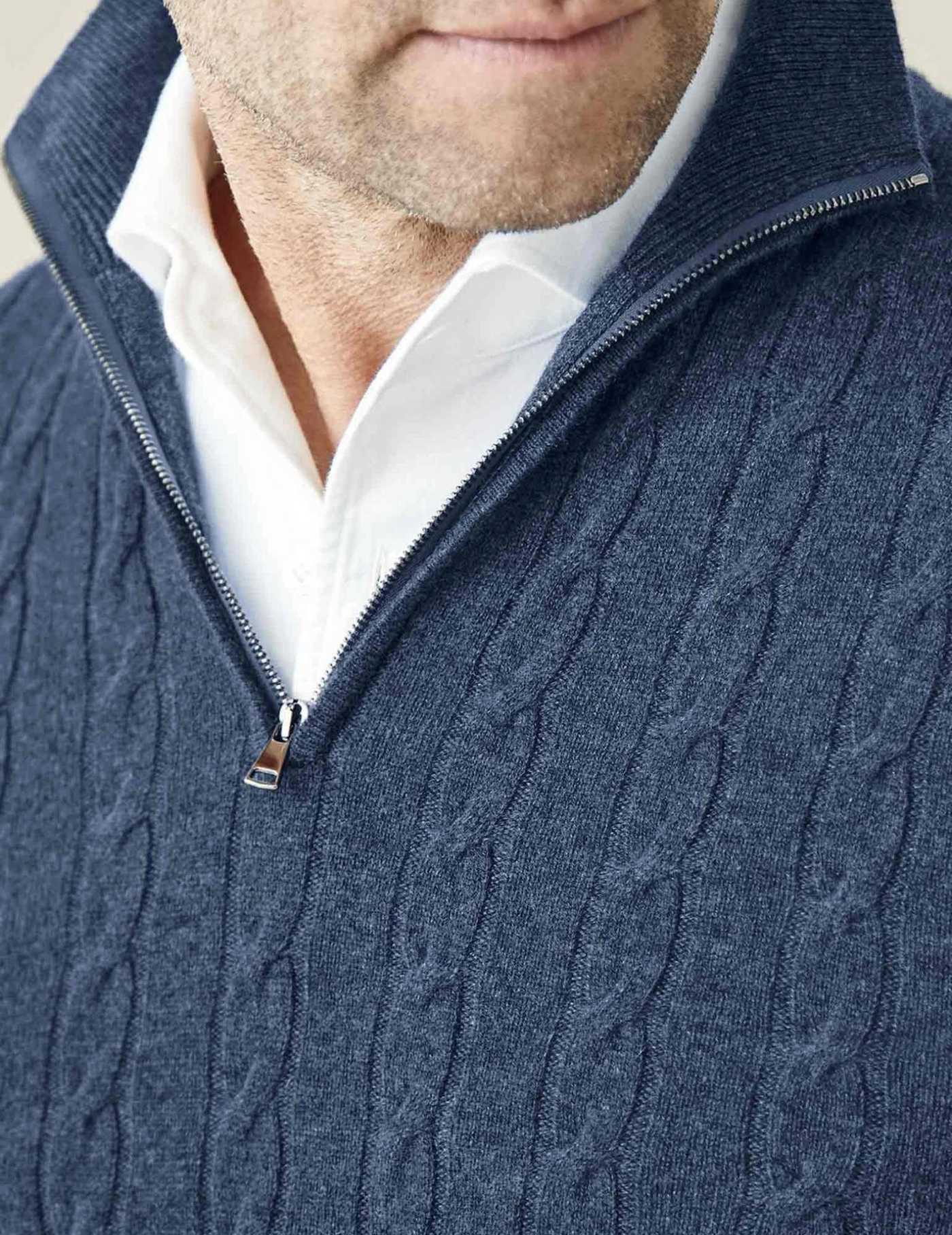 Grant – Quarter-Zip Cable Knit Jumper for Men