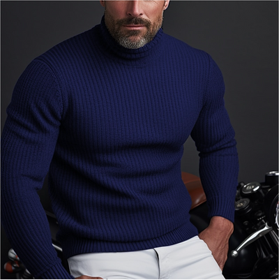 Jared – Slim Fit Turtleneck Jumper in Ribbed Knit Men