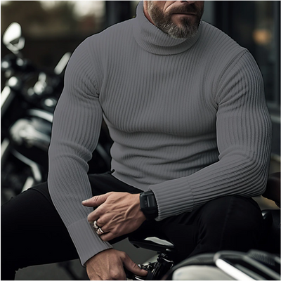 Milan – Breathable Turtleneck Ribbed Knit Jumper