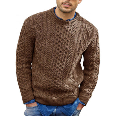 Ewan – Slim Cable Knit Jumper with Wool Blend for Men