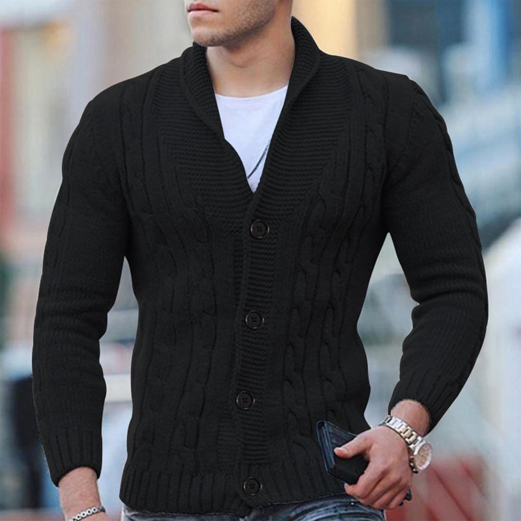 Harris – Chunky Knit Cardigan with Wool Blend for Men