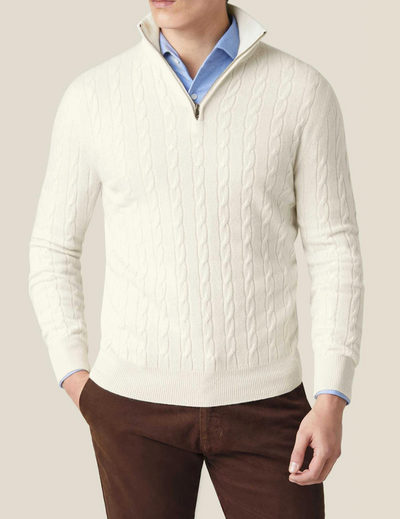 Grant – Quarter-Zip Cable Knit Jumper for Men