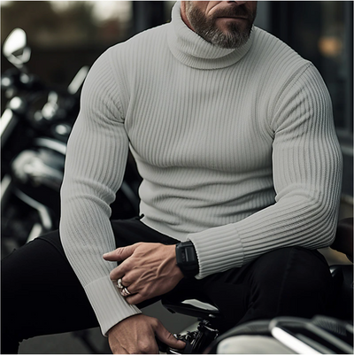 Milan – Breathable Turtleneck Ribbed Knit Jumper