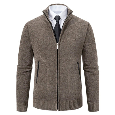 Victor - Chunky Knit Cardigan Fleece & Wool Blend for Men