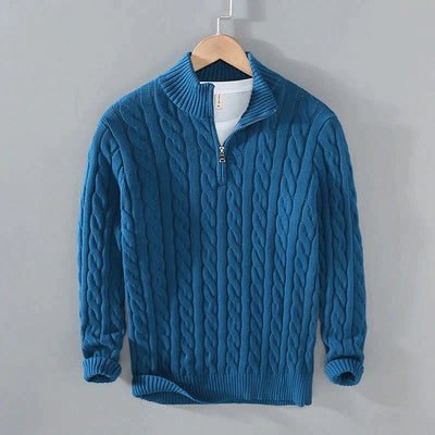 Jude –  Cable Knit Jumper with Quarter Zip Men