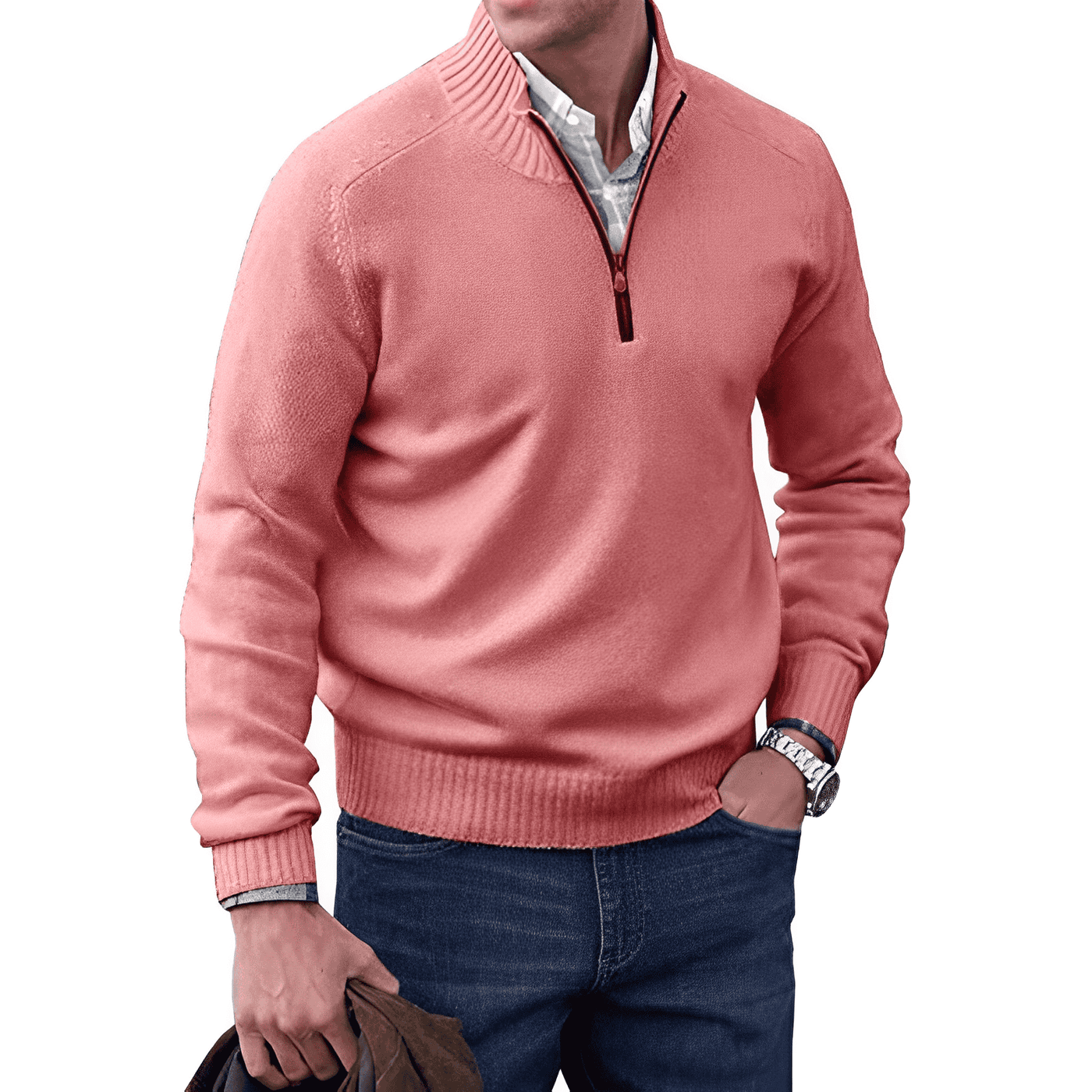Logan – Quarter-Zip Pullover with High Collar for Men