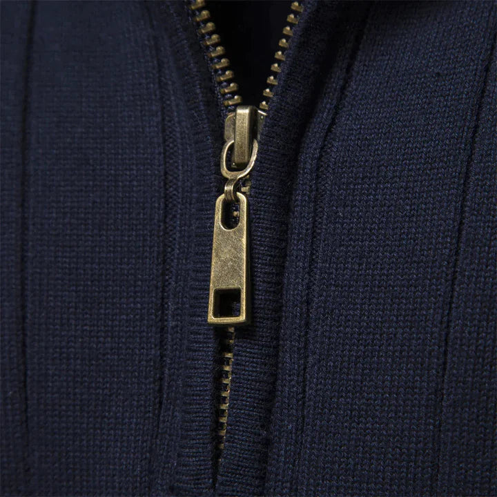 Evan – Ribbed Quarter-Zip Knit Jumper for Men