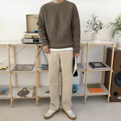Grant – Relaxed Fit Cotton Knitted Jumper for Men