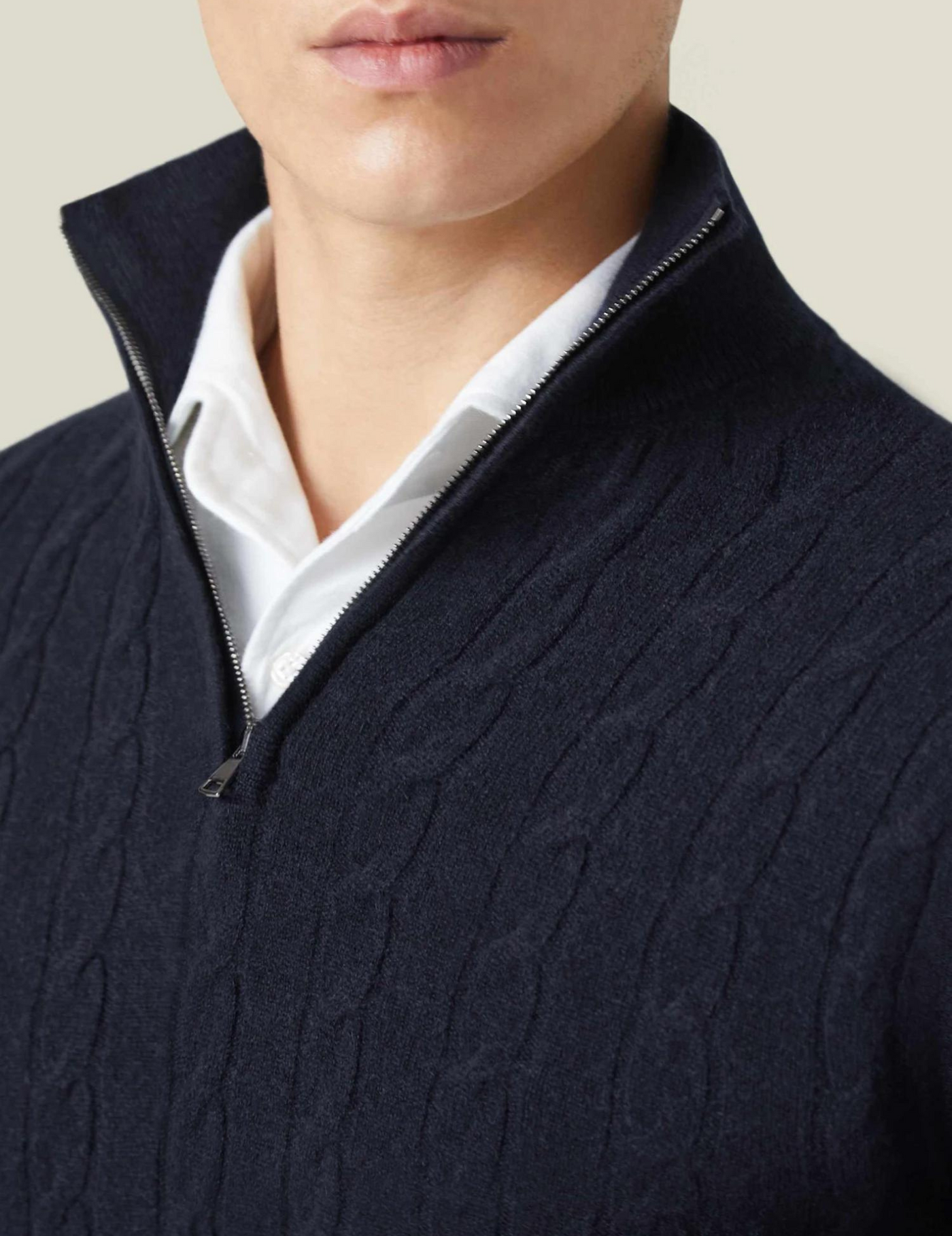 Grant – Quarter-Zip Cable Knit Jumper for Men
