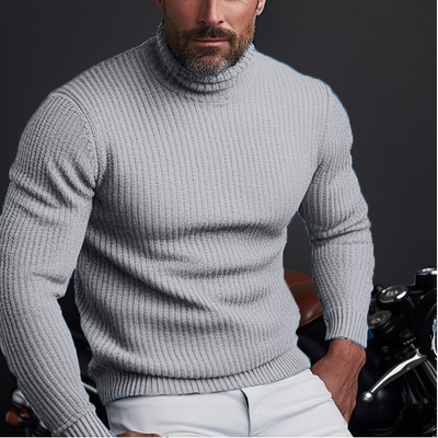 Jared – Slim Fit Turtleneck Jumper in Ribbed Knit Men