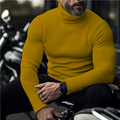 Milan – Breathable Turtleneck Ribbed Knit Jumper