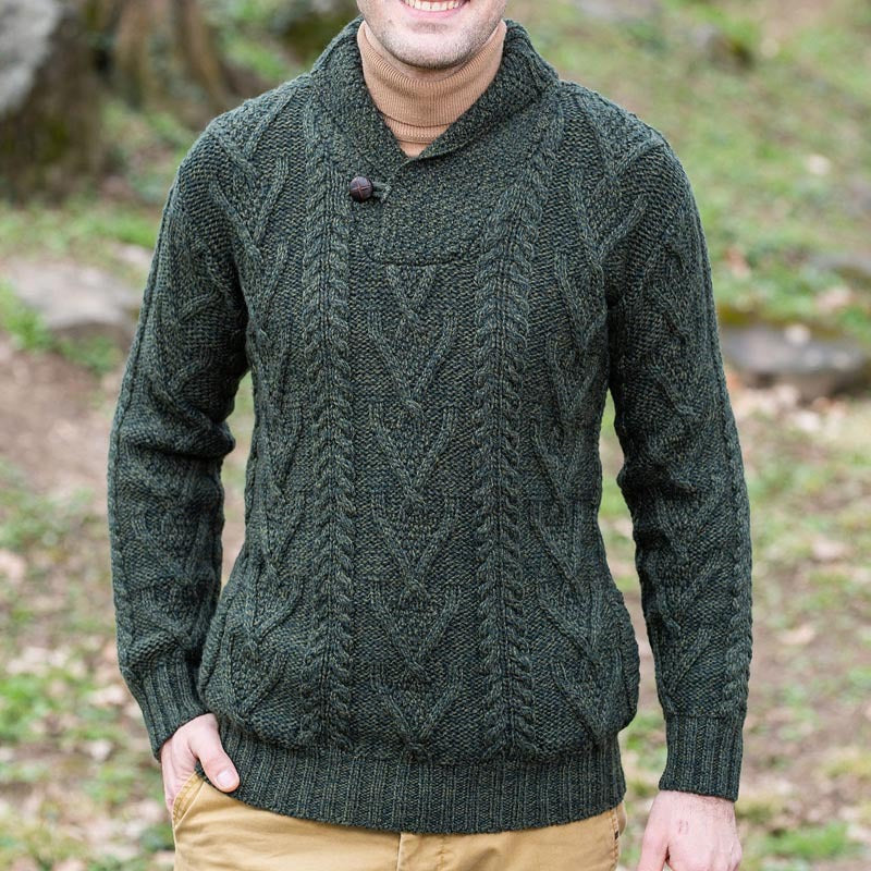 Cole – Relaxed Fit Cable Knit Cardigan Men