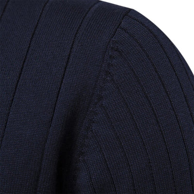 Evan – Ribbed Quarter-Zip Knit Jumper for Men
