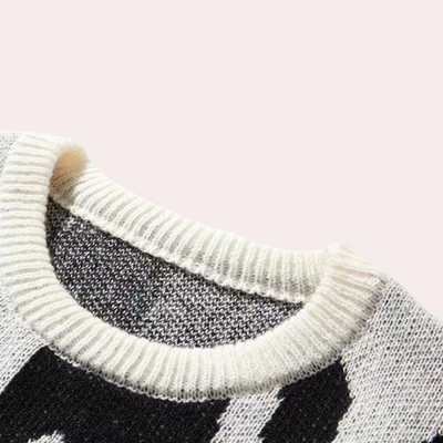 Kai - Oversized Knitted Jumper Abstract Pattern for Men