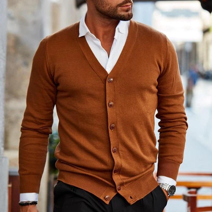 Elias – Smart Casual Button Down Cardigan Men