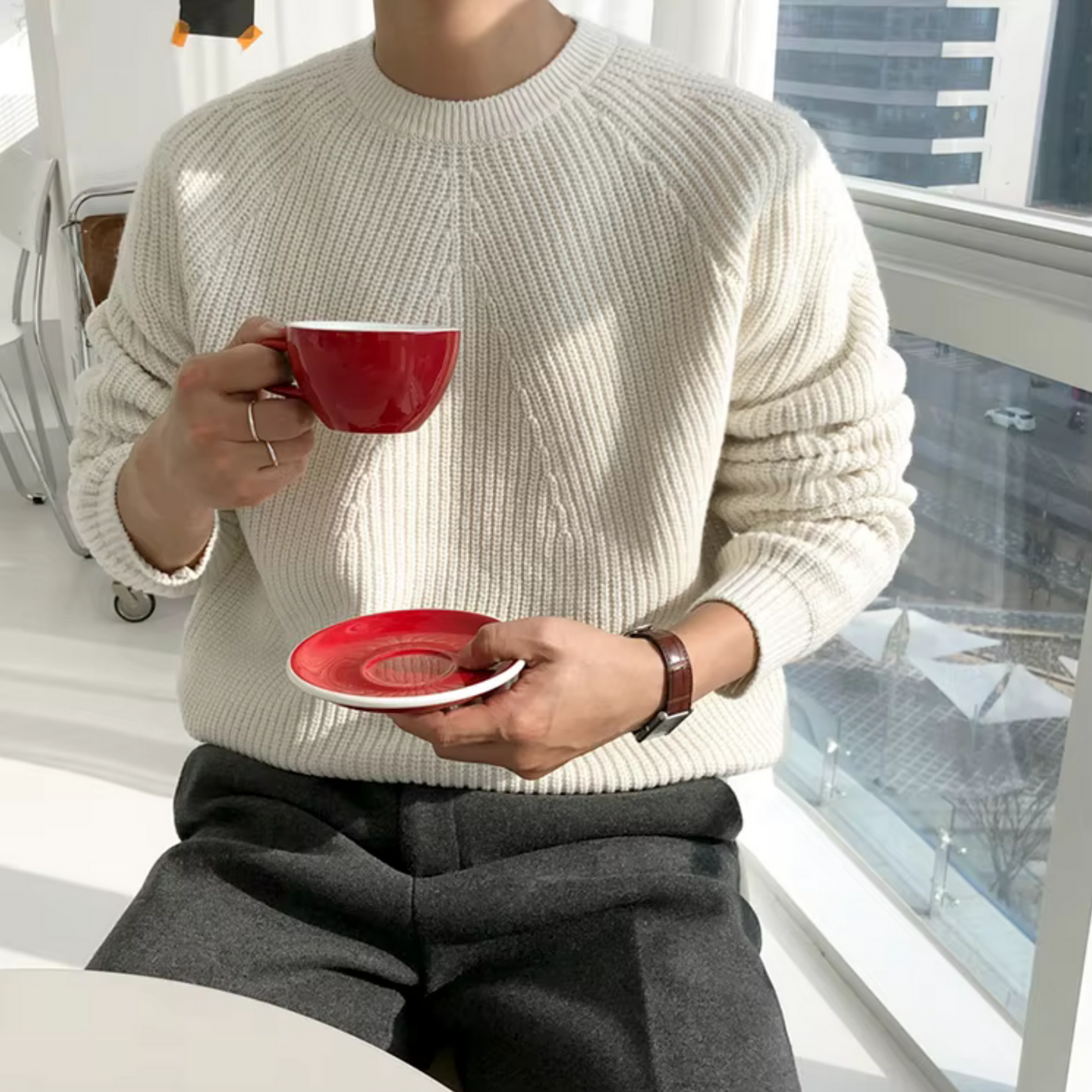 Grant – Relaxed Fit Cotton Knitted Jumper for Men