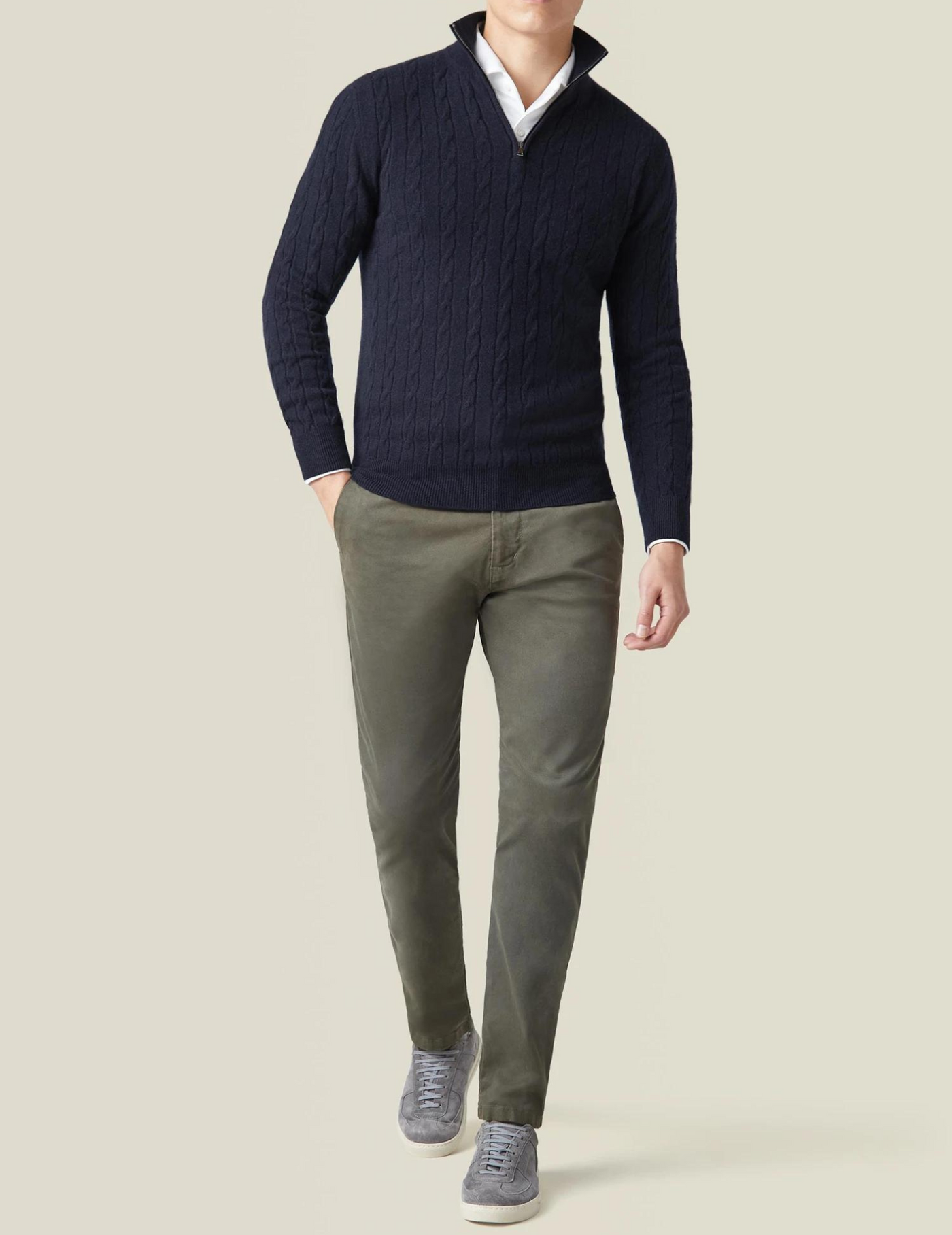 Grant – Quarter-Zip Cable Knit Jumper for Men