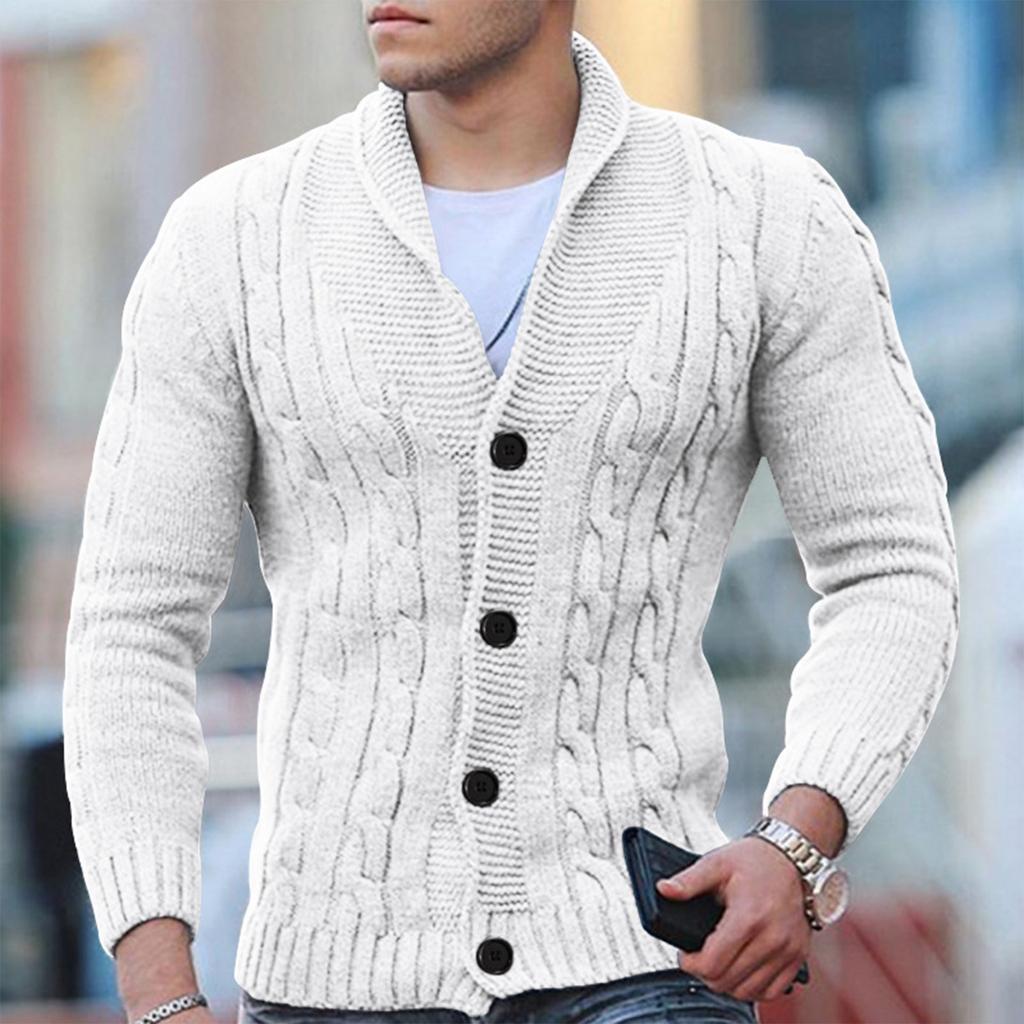 Harris – Chunky Knit Cardigan with Wool Blend for Men