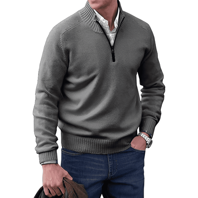 Logan – Quarter-Zip Pullover with High Collar for Men
