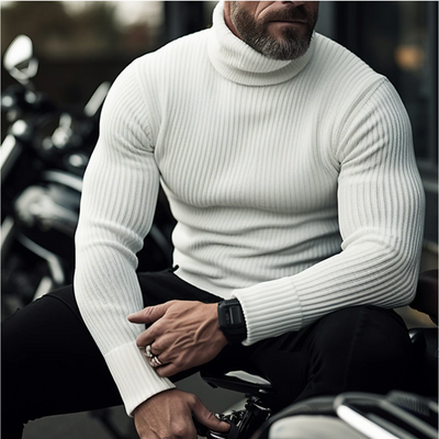 Milan – Breathable Turtleneck Ribbed Knit Jumper