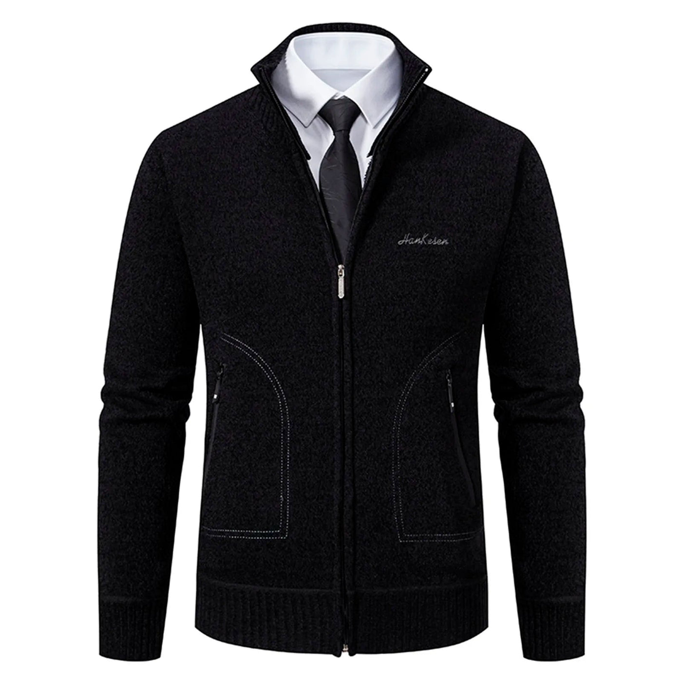 Victor - Chunky Knit Cardigan Fleece & Wool Blend for Men