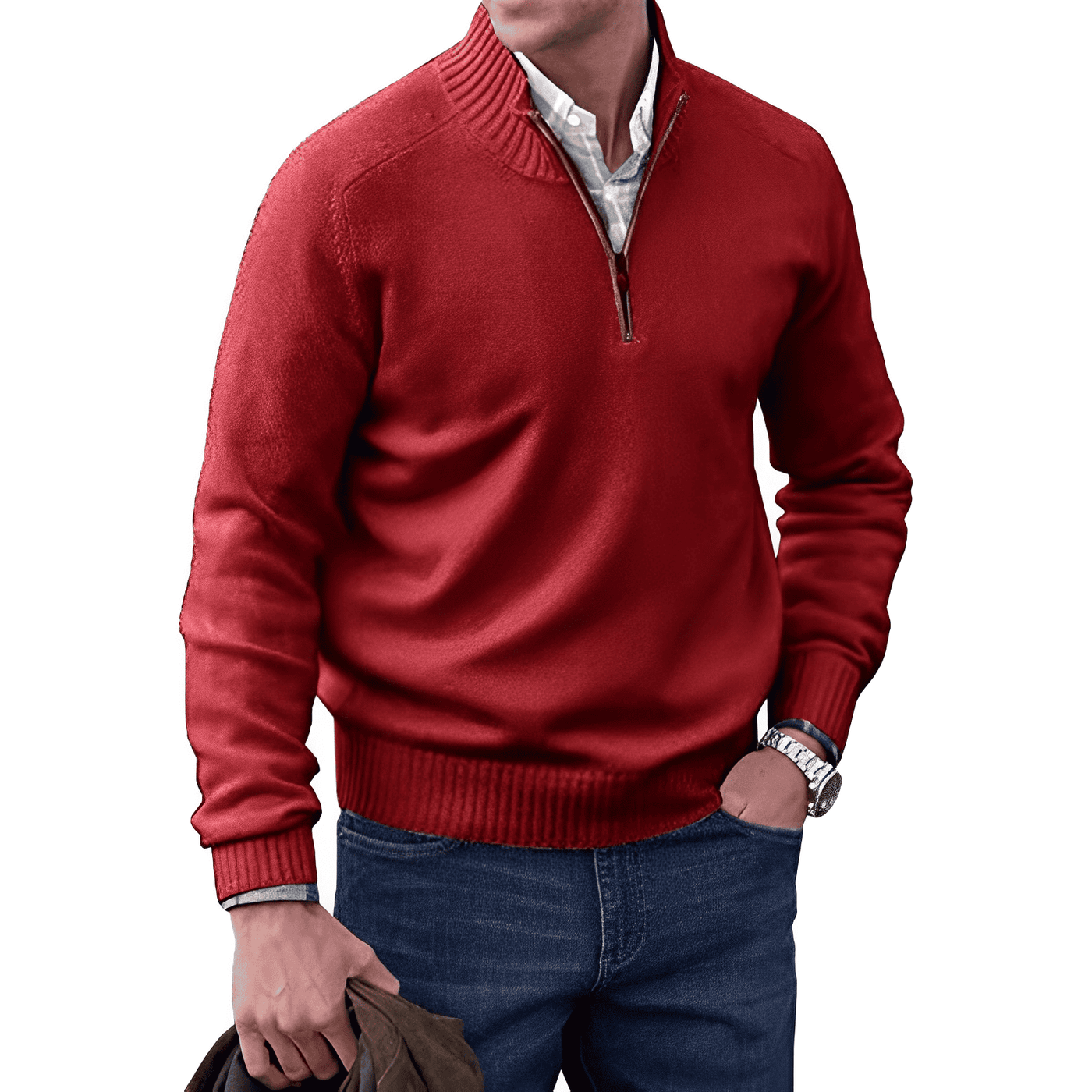 Logan – Quarter-Zip Pullover with High Collar for Men
