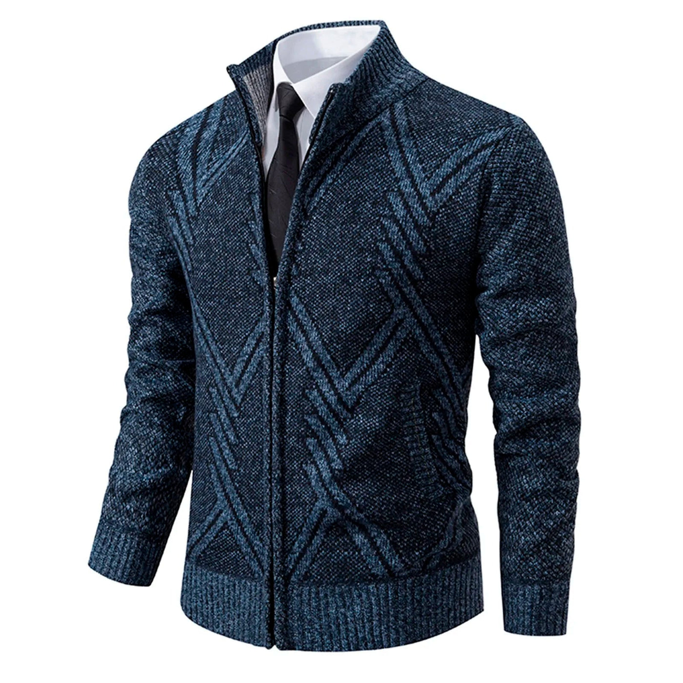 Victor - Chunky Knit Cardigan Fleece & Wool Blend for Men