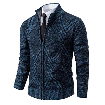 Victor - Chunky Knit Cardigan Fleece & Wool Blend for Men