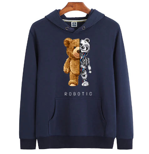 Teddy Print Hoodie Sweater