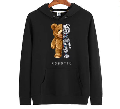 Teddy Print Hoodie Sweater