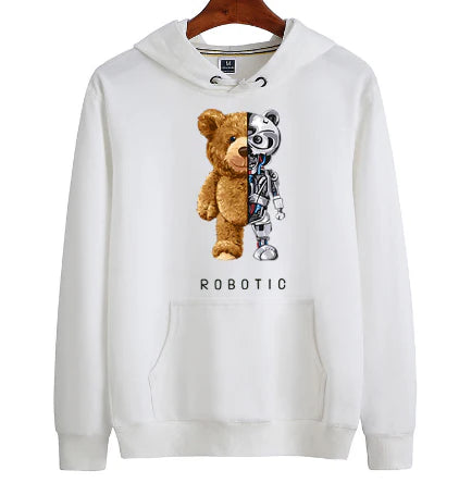 Teddy Print Hoodie Sweater