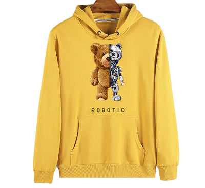 Teddy Print Hoodie Sweater